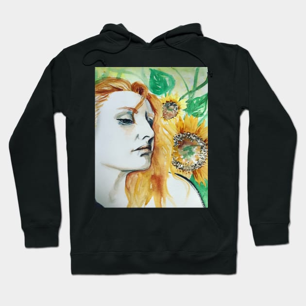 Melancholy Sunflower Girl Hoodie by Soderblom22